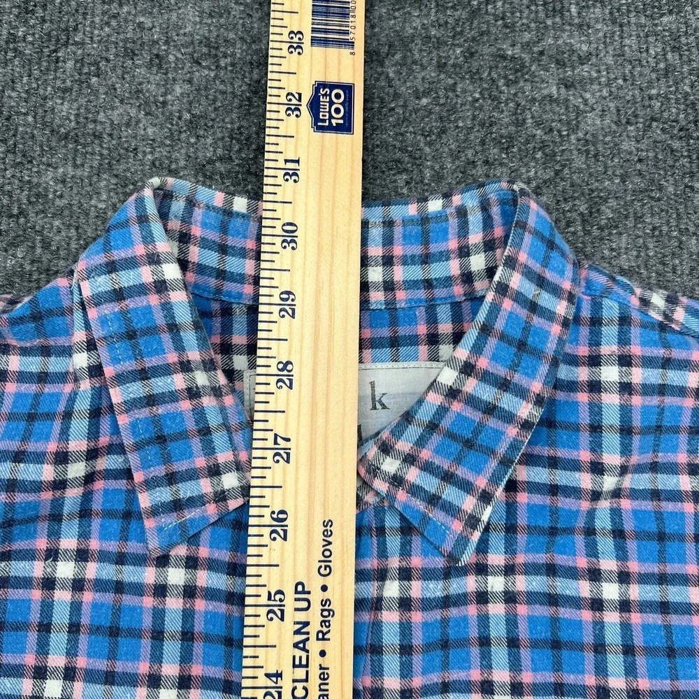 Frank & Eileen Paul Blue Plaid Long Sleeve Cotton Button Up Shirt USA Mens Sz L - Picture 4 of 9